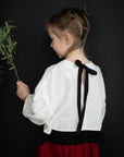 White Balloon Linen Top