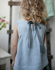 Baby Blue Sleeveless Linen Tunic