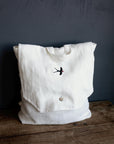 White Linen Backpack
