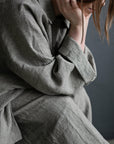 B&W Stripe Long Linen Shirt