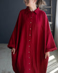Cherry Linen Shirt Dress