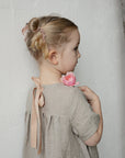 Natural Summer Linen Dress, Size 1-2 years