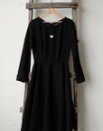 Black Midi Fitted Linen Dress