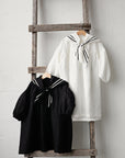 White Sailor Parachute Linen Dress