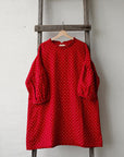 Red Polka Dot Daisy Linen Dress