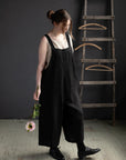 Black Linen Overalls