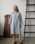 Aquamarine Daisy Linen Dress