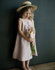 Baby Pink Violet Linen Dress