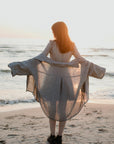 B&W Stripe Long Linen Shirt