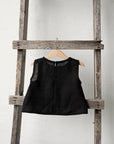 Black Sleeveless Linen Shirt, Size 2-3 years