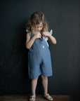 Dusty Blue Linen Overalls