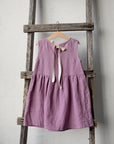 Lilac Linen Smock Dress, 5-6 years, Flying bunny embroidery (STOCK)
