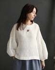 White Romantic Linen Tunic