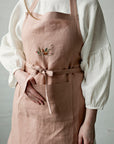 Dusty Rose Traditional Linen Apron