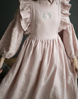 Baby Pink Long Vintage Linen Dress