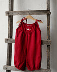 Cherry Linen Linen Romper