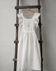 White Midi Vintage Linen Apron