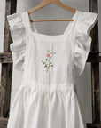 White Midi Vintage Linen Apron