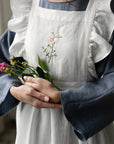White Midi Vintage Linen Apron