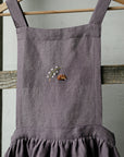 Mauve Midi Cross Back Linen Pinafore