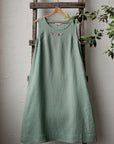 Mint Sleeveless Linen Dress