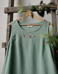 Mint Sleeveless Linen Dress