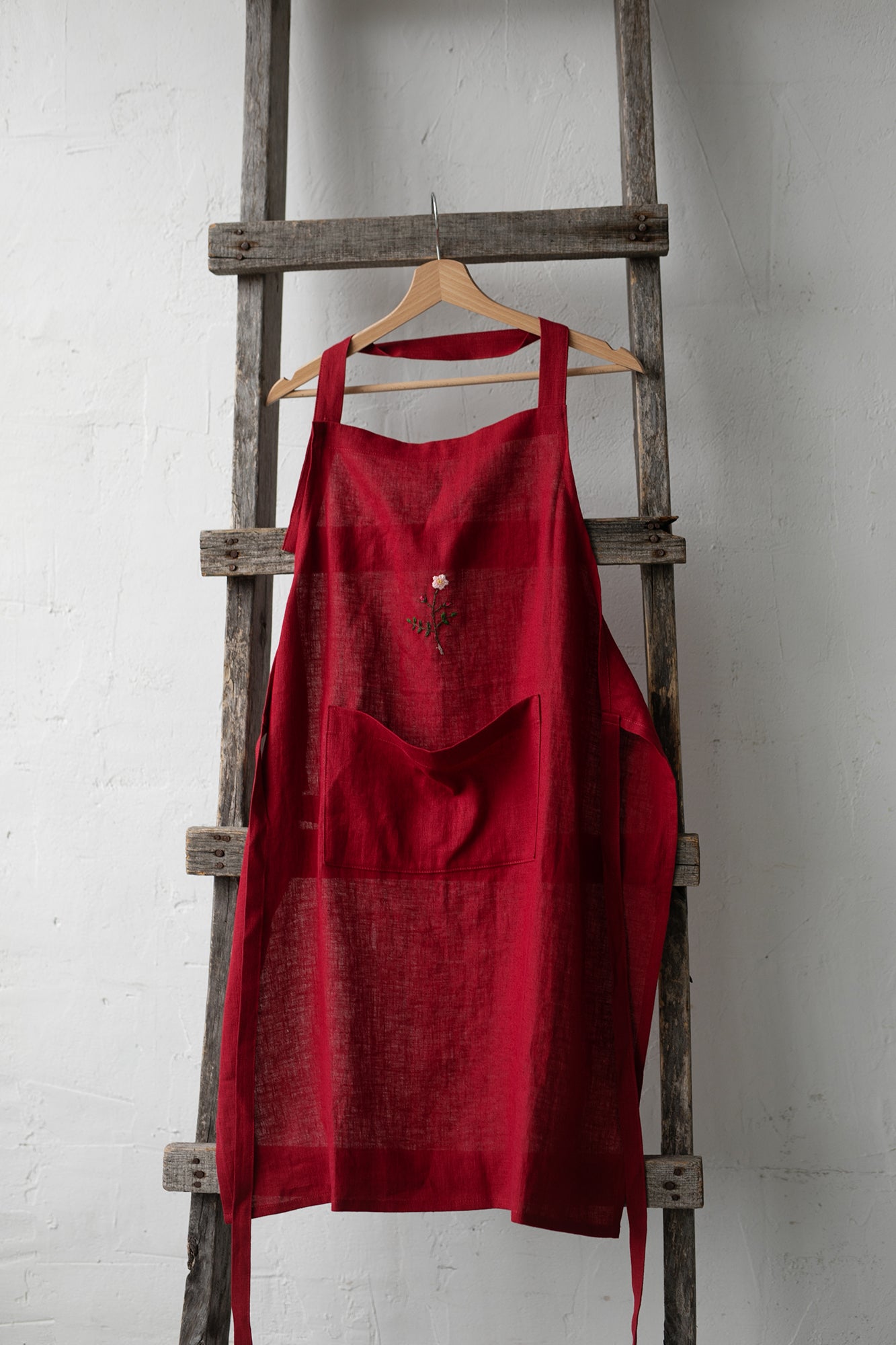 Cherry Traditional Linen Apron