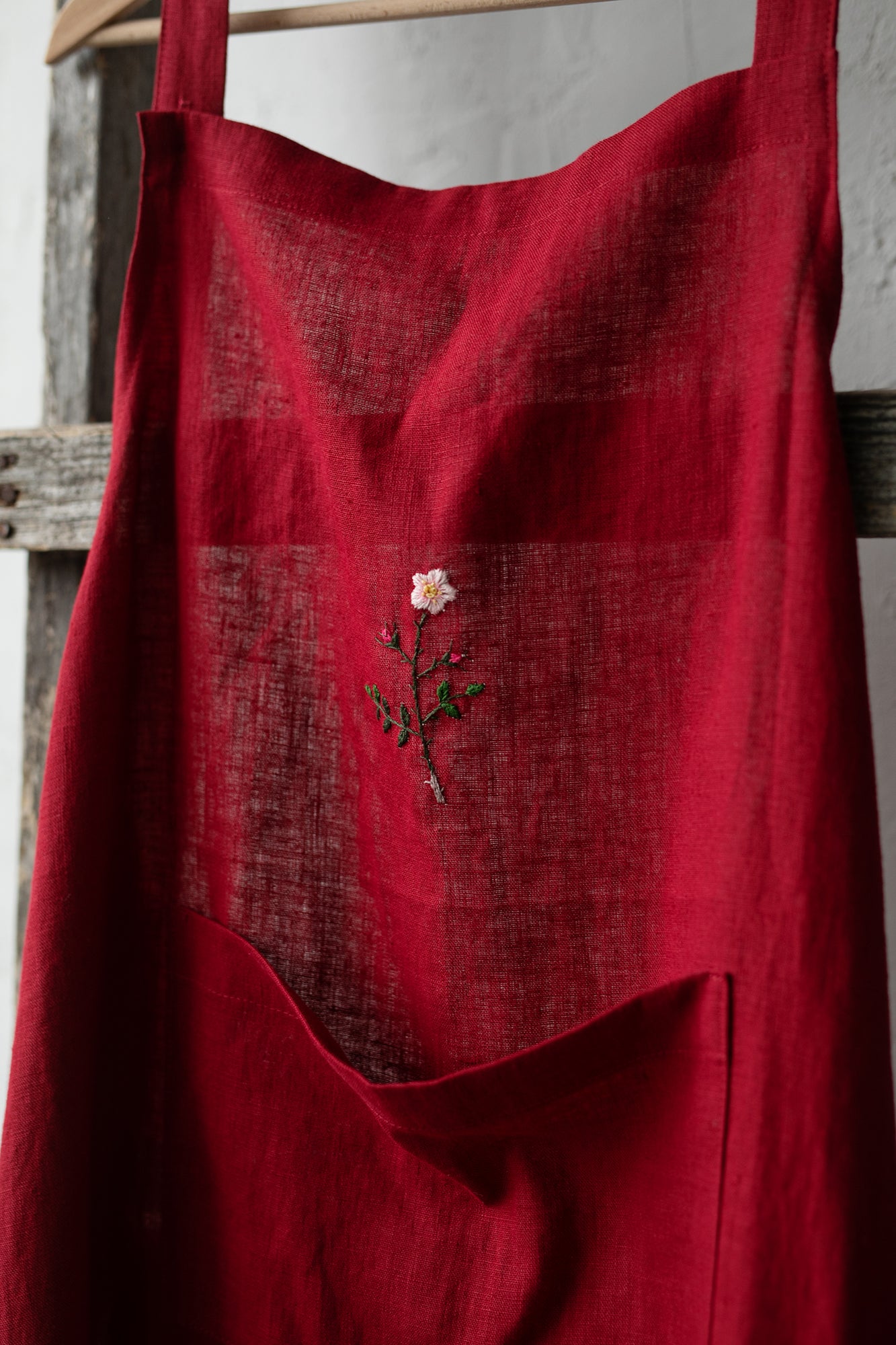 Cherry Traditional Linen Apron