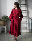 Cherry Victorian Linen Skirt