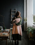 Dusty Rose Christmas Japanese Linen Apron
