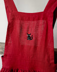 Cherry Cross Back Linen Pinafore