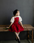 Cherry Cross Back Linen Pinafore