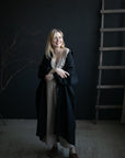 Black Linen Shirt Dress