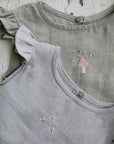 Fog Grey Linen Shirt with Wings