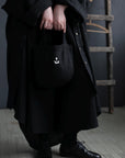 Black Mini Round Linen Bag