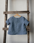 Dusty Blue Linen T-Shirt, 3-4 years (STOCK)