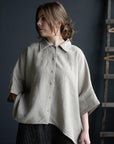 Natural 3/4 Linen Shirt