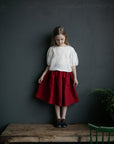 White Linen Puff Sleeve Top
