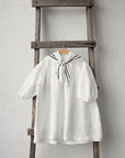 White Sailor Parachute Linen Dress