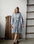 Aquamarine Daisy Linen Dress