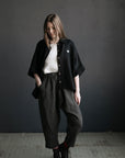 Black 3/4 Linen Shirt
