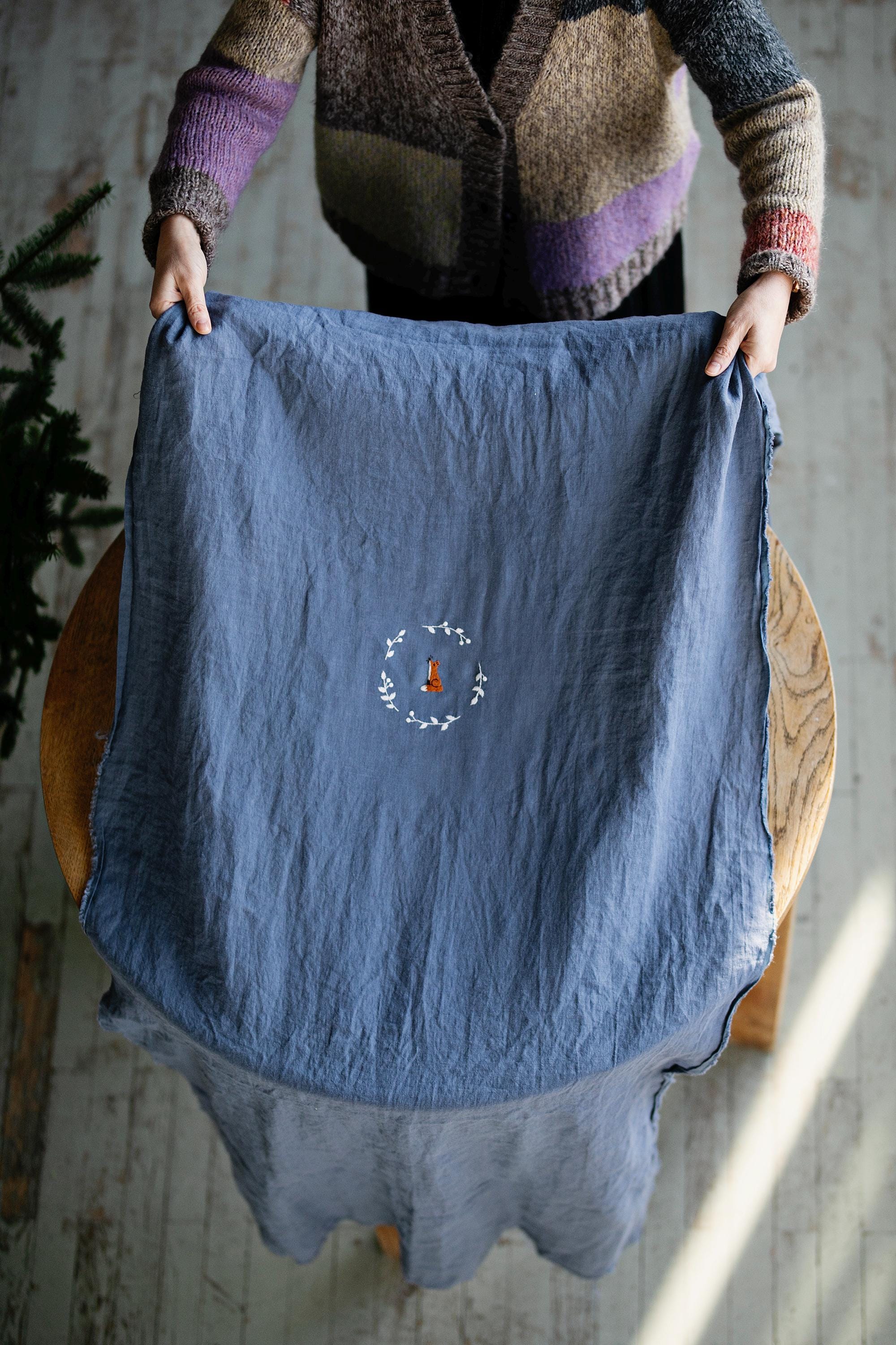 Dusty Blue Linen Table Runner