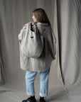 Natural Small Round Linen Bag
