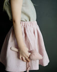 Baby Pink Simple Midi Linen Skirt