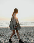 B&W Stripe Long Linen Shirt