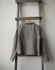 Grey gingham Peter Pan Collar Linen Jacket