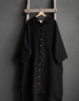 Black Linen Shirt Dress