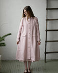 Baby Pink Classic Linen Coat, Size XL (STOCK)