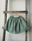 Mint Simple Midi Linen Skirt