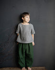 Forest Green Linen Sailor Pants, 4-5 years (STOCK)